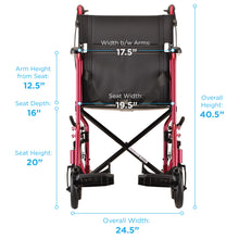 Load image into Gallery viewer, Nova 20" Transport Chair with 12″ Rear Wheels