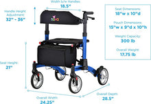 Load image into Gallery viewer, Nova Medical Monarch Adventure Rollator- Blue