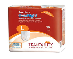 Unisex Adult Absorbent Underwear Tranquility® Premium OverNight™ Pull On with Tear Away Seams