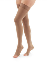 Load image into Gallery viewer, Duomed Advantage 15-20 mmHg thigh beaded topband open toe petite
