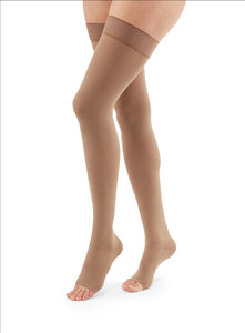 Duomed Advantage 15-20 mmHg thigh beaded topband open toe petite
