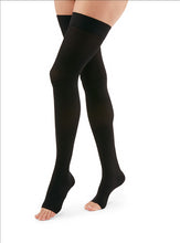 Load image into Gallery viewer, Duomed Advantage 15-20 mmHg thigh beaded topband open toe petite
