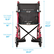 Load image into Gallery viewer, Nova 20&quot; Transport Chair with 12″ Rear Wheels

