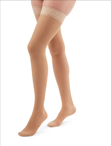 Duomed Transparent 15-20 mmHg thigh lace topband closed toe standard