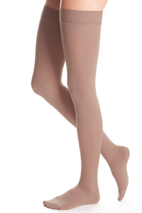 Duomed Advantage 15-20 mmHg thigh beaded topband closed toe petite