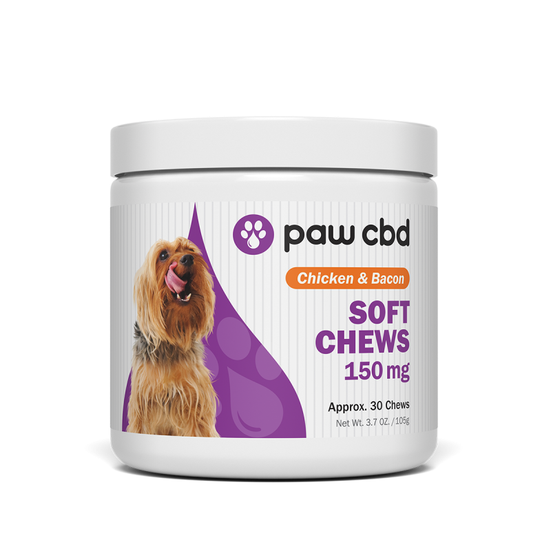 Pet CBD Soft Chews for Dogs - Chicken & Bacon - 150 mg - 30 Count
