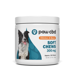Pet CBD Soft Chews for Dogs - Chicken & Bacon - 300 mg - 30 Count