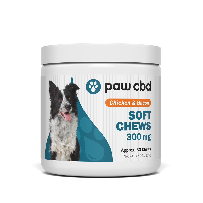Pet CBD Soft Chews for Dogs - Chicken & Bacon - 300 mg - 30 Count