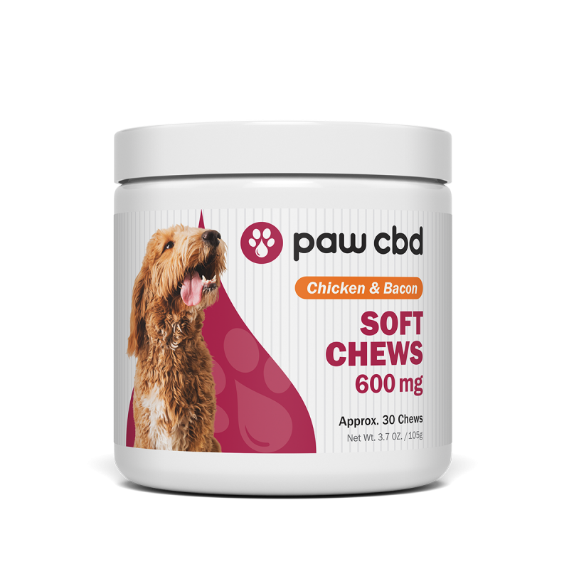 Pet CBD Soft Chews for Dogs - Chicken & Bacon - 600 mg - 30 Count